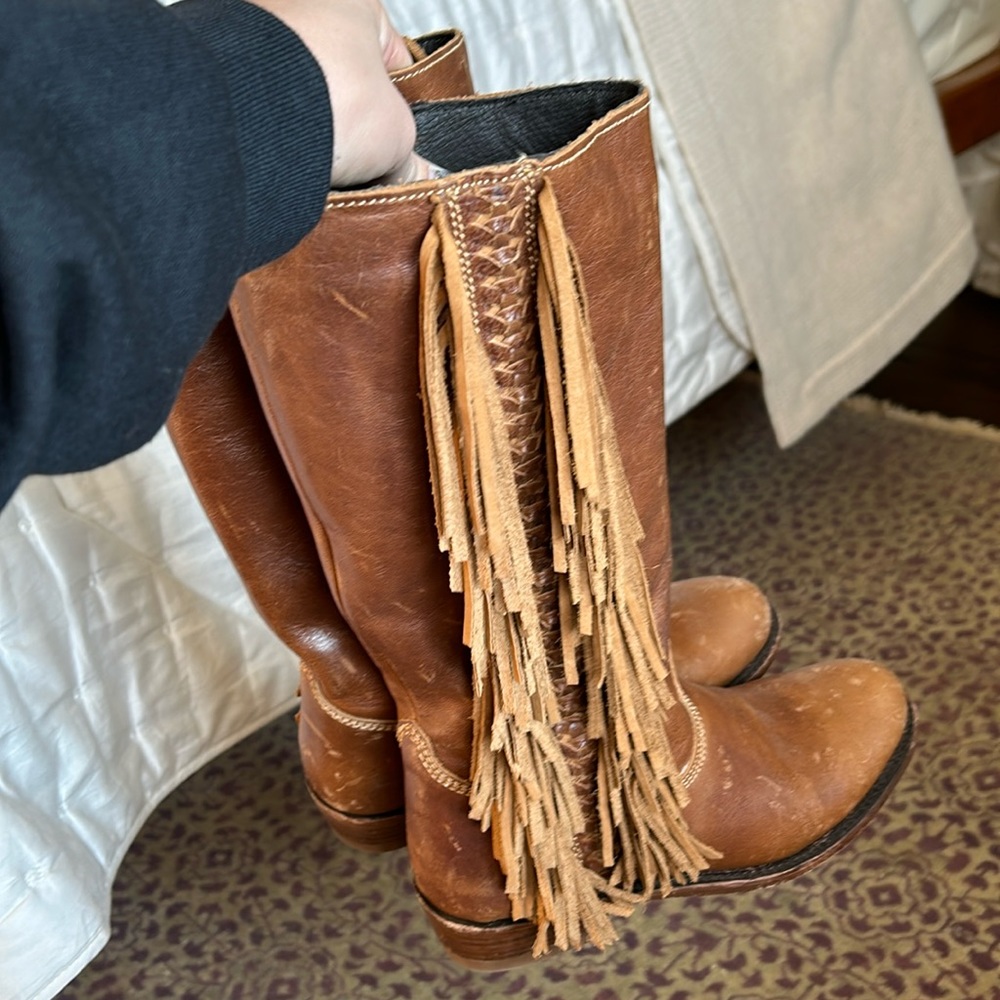 Liberty Black Fringe Boots - Sundance Boots size 7